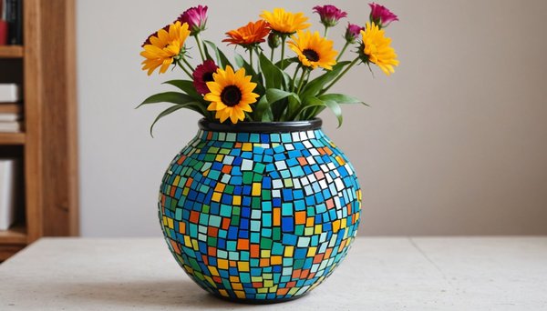 DIY : Réaliser un vase en mosaïque pour une décoration colorée